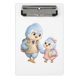 Süße Vogelgeschwister Mini-Clipboard Mini Klemmbrett