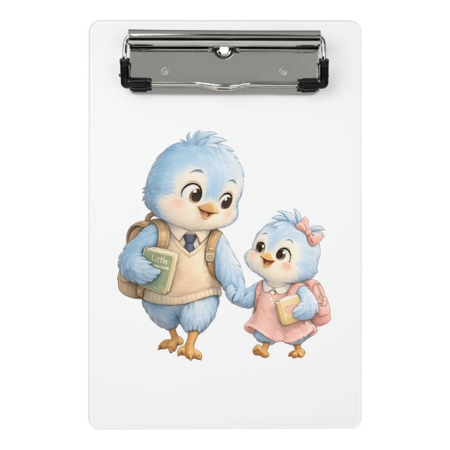Süße Vogelgeschwister Mini-Clipboard Mini Klemmbrett (Vorderseite)