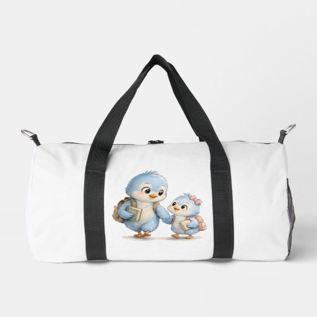 Süße Vogelgeschwister Weekender-Tasche Duffle Bag (Vorderseite)