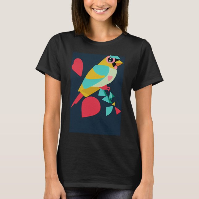 Süße Vogelkunst T-Shirt (Vorderseite)