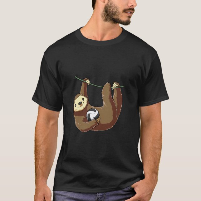 Süße Volleyball-Faultier T-Shirt (Vorderseite)