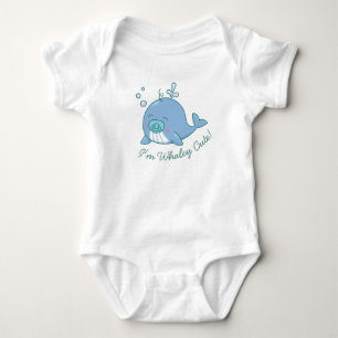 Süße Wal Baby Shower Whaley Süßer Junge Blau Strampler