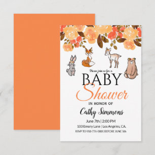 Süße Wald-Baby-Tiere    Baby Shower Einladung