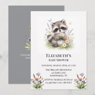 Süße Wald-Baby-Waschen für Baby-Waschbär Einladung