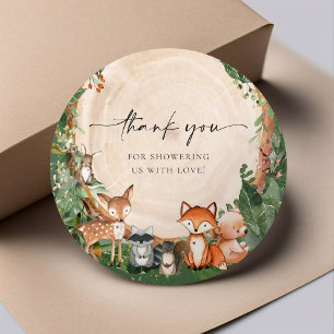 Süße Wald-Babyparty Runder Aufkleber