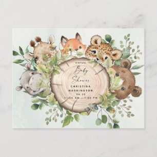 Süße Wald-Babytierchen Baby Shower per Post Einladungspostkarte