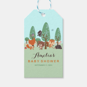Süße Wald Freunde Geschenkanhänger für Baby Shower