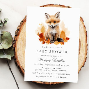 Süße Wald-Fuchs-Herbst-Baby-Party Einladung
