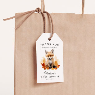 Süße Wald-Fuchs-Herbst-Baby-Party Geschenkanhänger