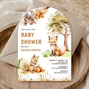 Süße Wald-Fuchs-Herbst-Baby-Shower Einladung