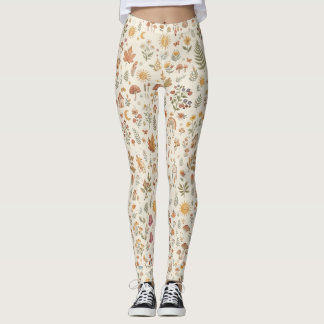 Süße Wald-Fuchs-Sonne- und Regenbogen-Frauen-Casua Leggings