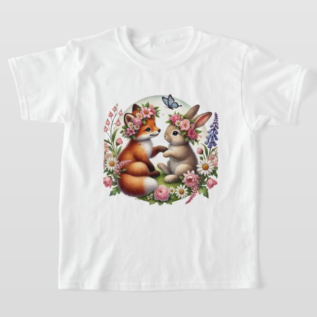 Süße Wald-Hasen-Fuchs-Mädchen  T-Shirt (Ablage )
