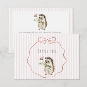 Süße Wald-Igel-Aquarell-Girly-Baby-Party Dankeskarte