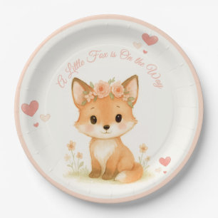 Süße Wald-Pastell-Fuchs-Baby-Mädchen-Baby-Party Pappteller