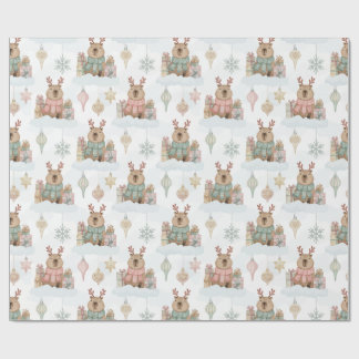Süße Wald-Rentier-Capybara-Weihnachten Geschenkpapier