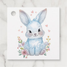 Süße Waldhasen-Baby-Party Blaues Häschen Pastell
