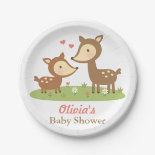 Süße Waldhirsch-Babyshower-Partyartikel Pappteller