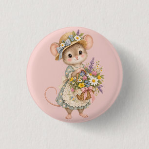 Süße Waldmaus – Illustration für den europäischen  Button