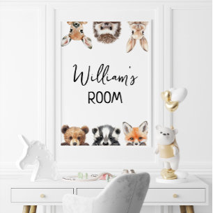 Süße Waldtiere Baby-Nursery-Raum Poster
