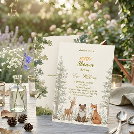 Süße Waldtiere Baby Shower Einladung