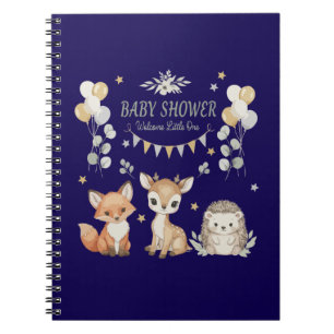 Süße Waldtiere Baby Shower Fuchs, Reh Notizblock