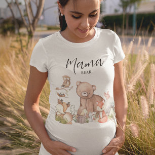Süße Waldtiere Baby Shower Mama Bär T-Shirt