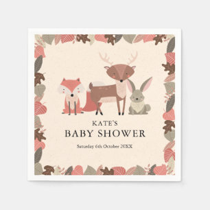 Süße Waldtiere Baby Shower Serviette