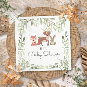 Süße Waldtiere Baby Shower Streusel Serviette