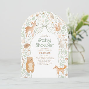 Süße Waldtiere Baby Shower Torbogen Einladung