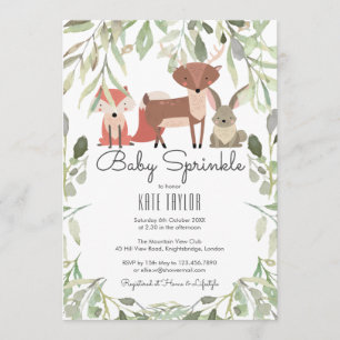 Süße Waldtiere Baby Sprinkle / Shower Einladung