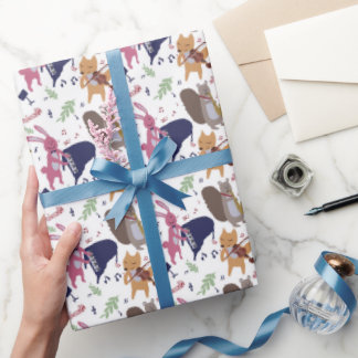 Süße Waldtiere-Band Musikinstrumente Geschenkpapier