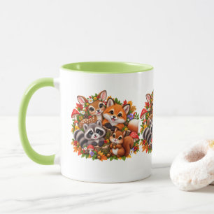 Süße Waldtiere Freunde Fuchs Waschbär Reh Eichhörn Tasse