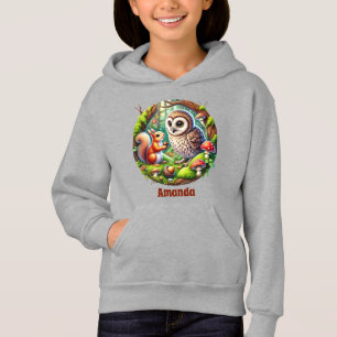 Süße Waldtiere fügen Namen Mädchen hinzu Hoodie