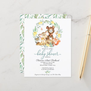 Süße Waldtiere Grün Babyparty