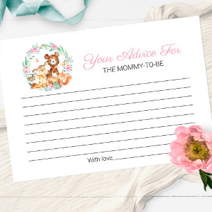 Süße Waldtiere Grünpflanzen Babyparty-Tipps Einladung