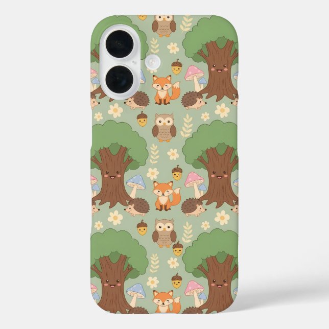 Süße Waldtiere Muster Handyhülle Case-Mate iPhone Hülle (Rückseite)