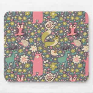 Süße Waldtiere Muster Mousepad