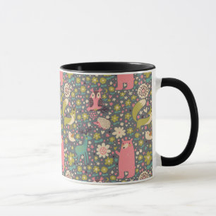 Süße Waldtiere Muster Tasse