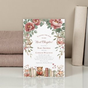 Süße Waldtiere Nächstes Kapitel Baby Shower Einladung