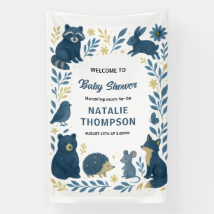 Süße Waldtiere Rustikale Wald-Babyparty Banner