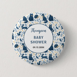 Süße Waldtiere Rustikale Wald-Babyparty Button