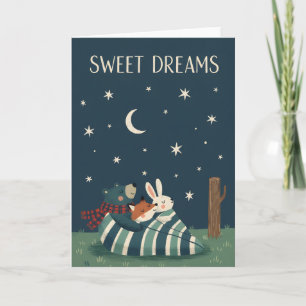 Süße Waldtiere Süße Träume Cozy Schlafenszeit Karte