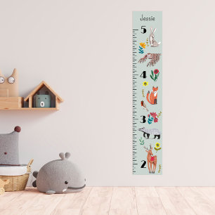 Süße Waldtiere Wachstumsdiagramm Personalisiert Poster