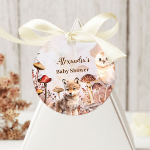 Süße Waldtiere Wald Baby Shower Runder Aufkleber
