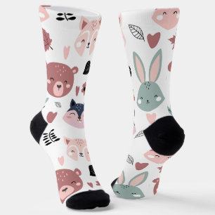 Süße Waldtiere Wald Freunde Kinderzimmer Socken