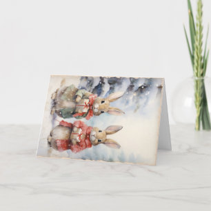 Süße Waldtiere Weihnachtsgrüße Karte