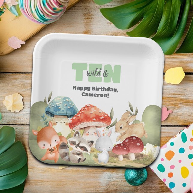 Süße Waldtiere zum 10. Geburtstag Pappteller (Von Creator hochgeladen)