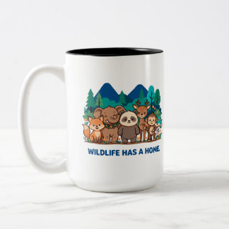 Süße Waldtierfreunde "Wildlife Has A Home" Zweifarbige Tasse