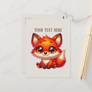 Süße Wandernde Fuchs Liebhaber anpassbar Postkarte