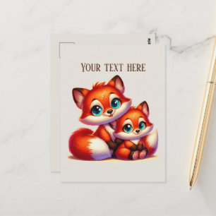 Süße Wandernde Fuchs Liebhaber individuell anpassb Postkarte